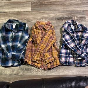 Carter's Plaid Kids Shirts - Blue, Yellow, Red